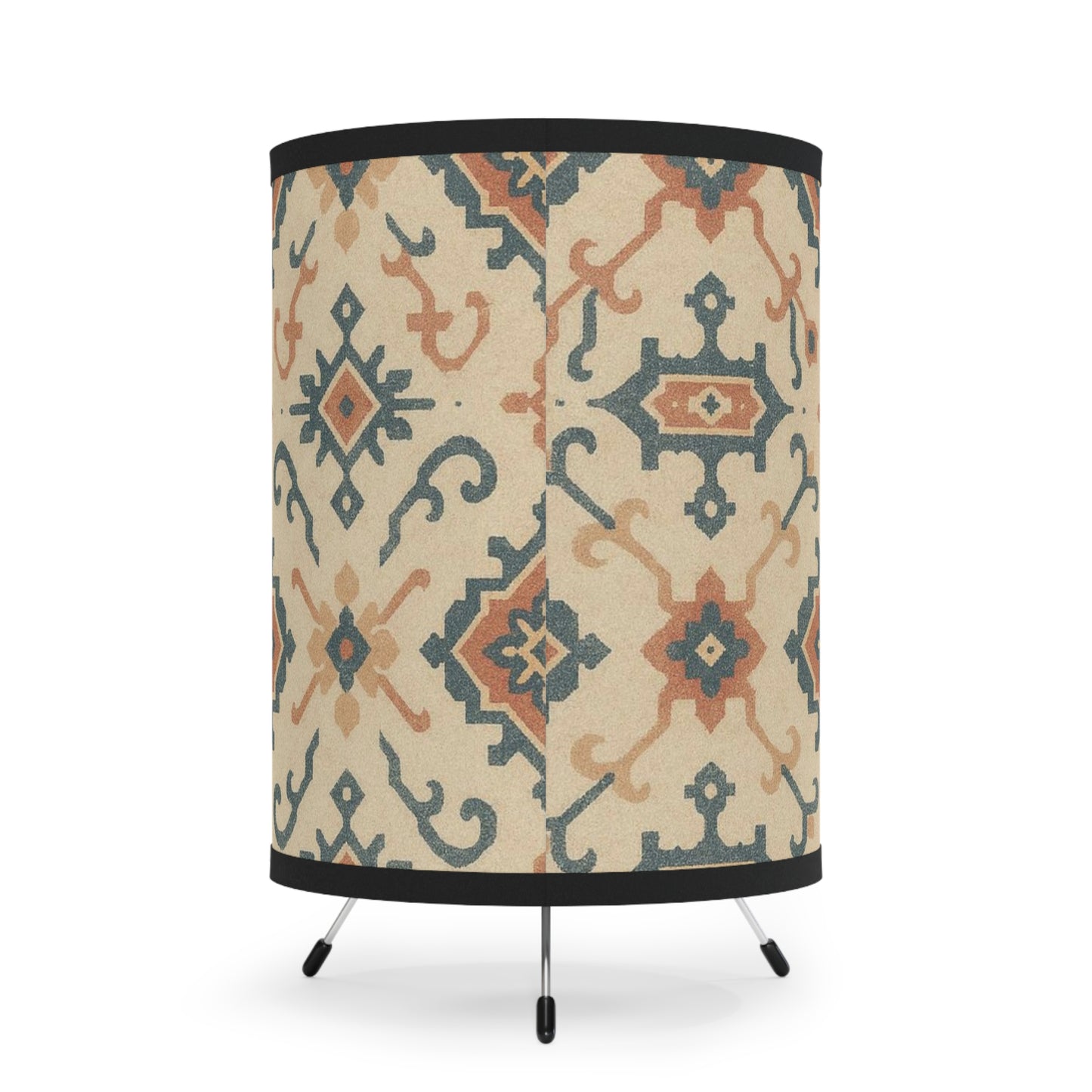 Stylish Tripod Lamp with Bohemian Printed Shade, Home Decor, Lighting, Modern Design, Gift for Her, Unique Accent Lamp