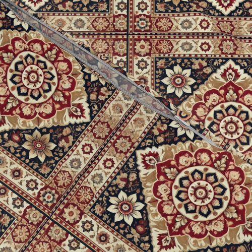 Persian Mosaic Medallion - Red Black Cream Pattern