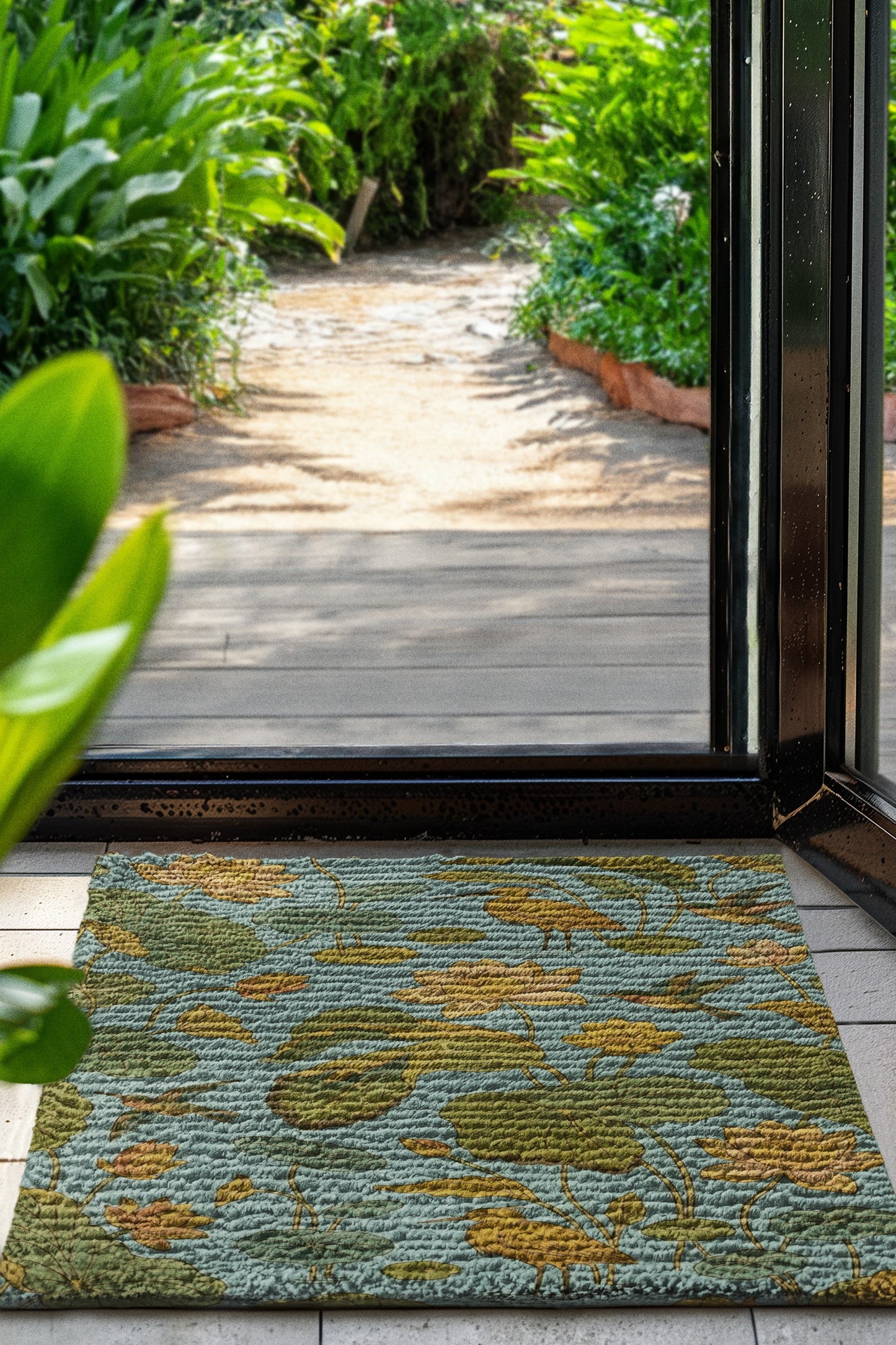Nature-Inspired Area Rug with Floral and Bird Design, Bohemian Decor, Living Room Accessory, Home Decoration, Gift Idea