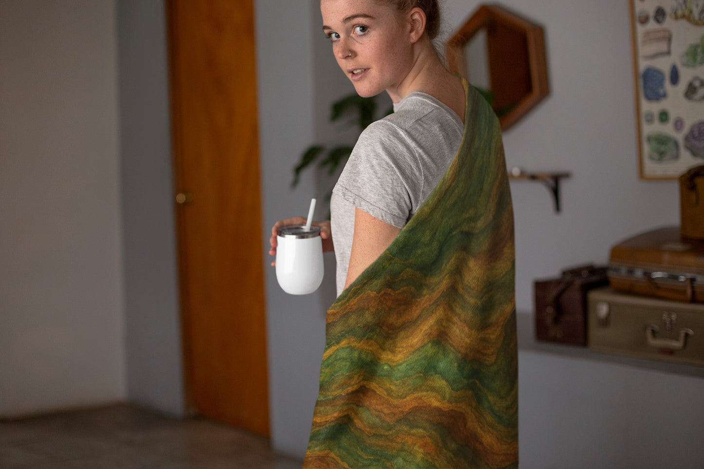 Cozy Earthy Throw Blanket | Warm Home Decor, Bohemian Style, Gift for Comfort Lovers, Living Room Accent, Fall Decor