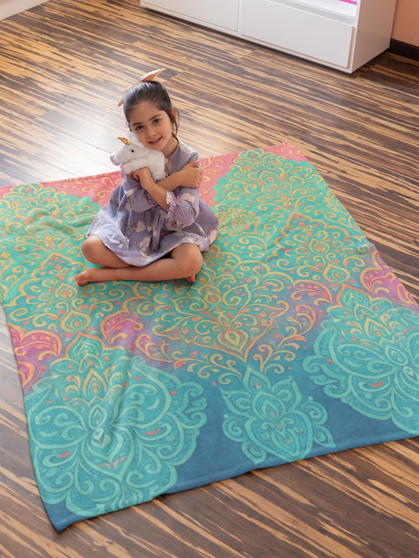 Bohemian Chic Throw Blanket for Cozy Decor, Reversible Soft Blanket, Home Accents, Gift for Her, Meditation Accessory