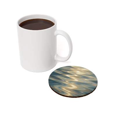 Elegant Ripple Cork Back Coaster, Stylish Drink Coaster, Home Decor, Housewarming Gift, Nautical Theme Coaster, Ocean Vibe Home Accessory