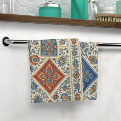 Elegant Floral Face Towel, Decorative Bathroom Towel, Spa Gift, Luxury Hand Towel, Home Decor, Vibrant Washcloth