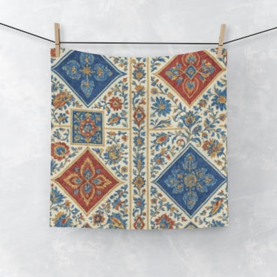 Elegant Floral Face Towel, Decorative Bathroom Towel, Spa Gift, Luxury Hand Towel, Home Decor, Vibrant Washcloth
