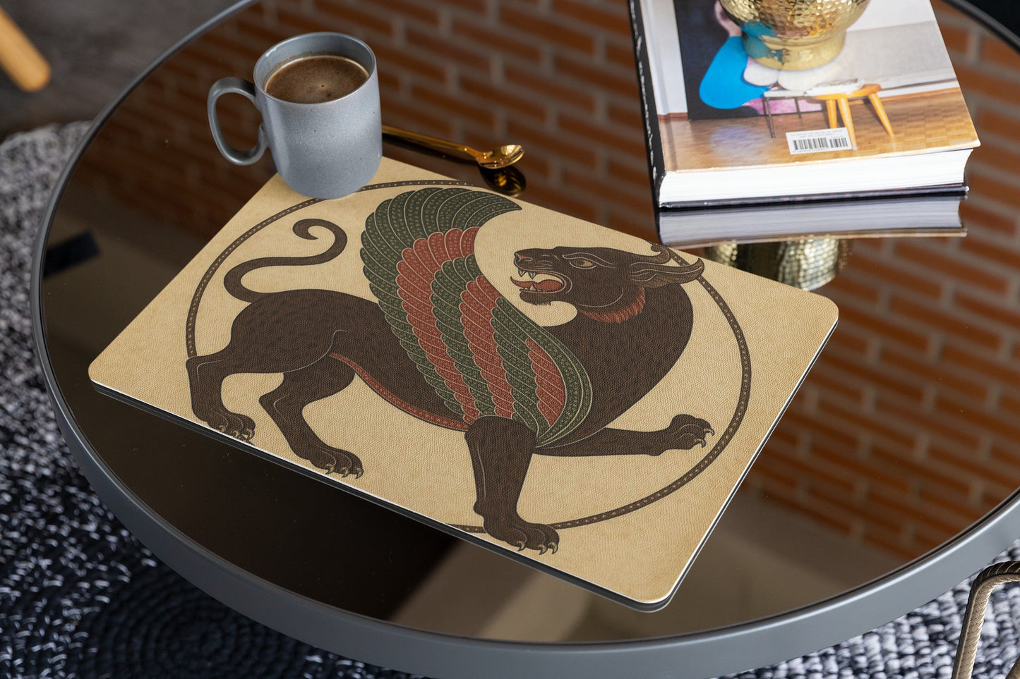 Artistic Gryphon Placemat, Bohemian Table Decor, Unique Dining Accessory, Gift for Home, Fantasy Themed Table Setting