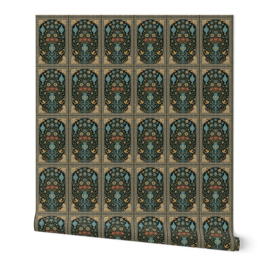Persian Garden Archway Pattern – Traditional Islamic Architecture Fabric
