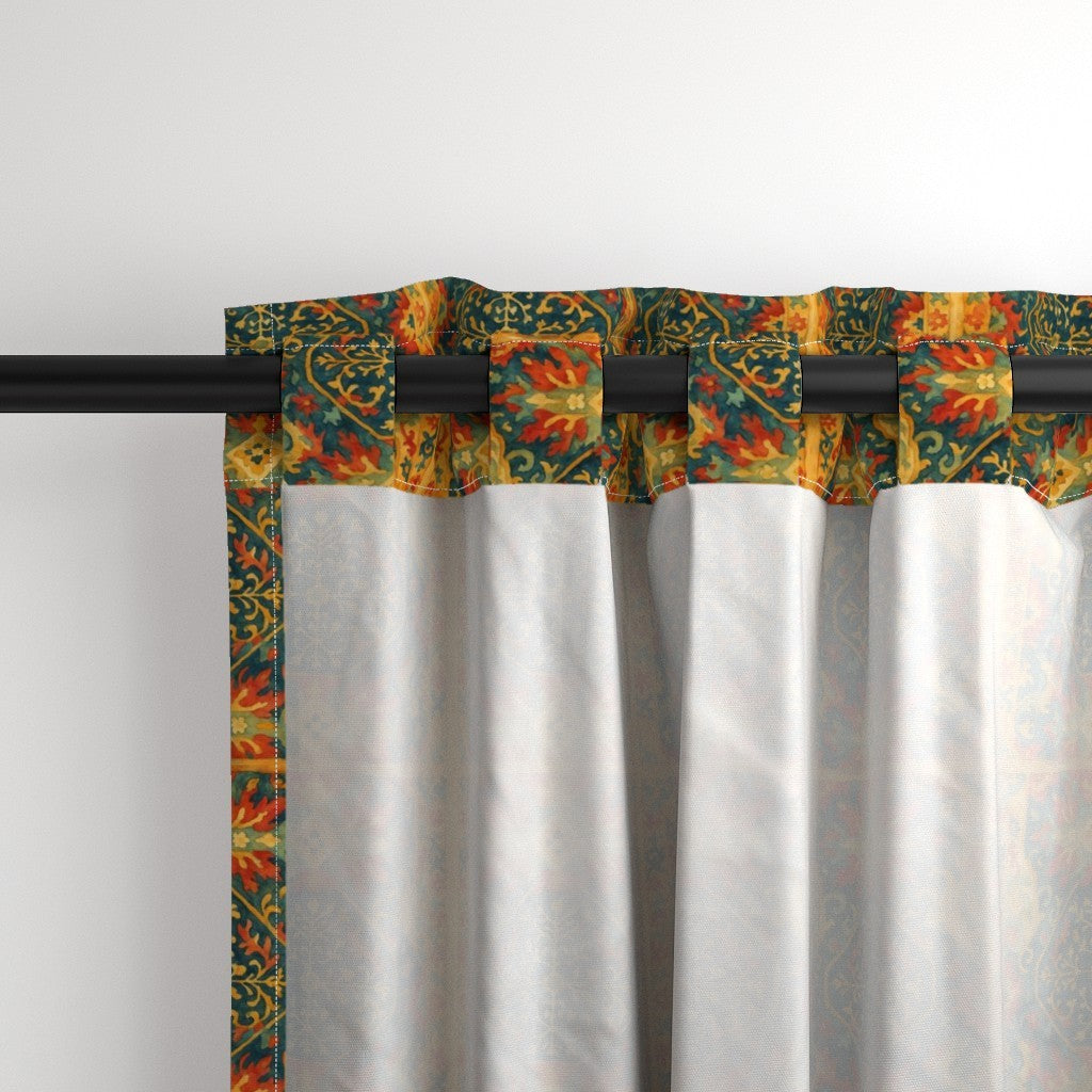 Curtain in Watercolor Persian Medallion Traditional Rug Art