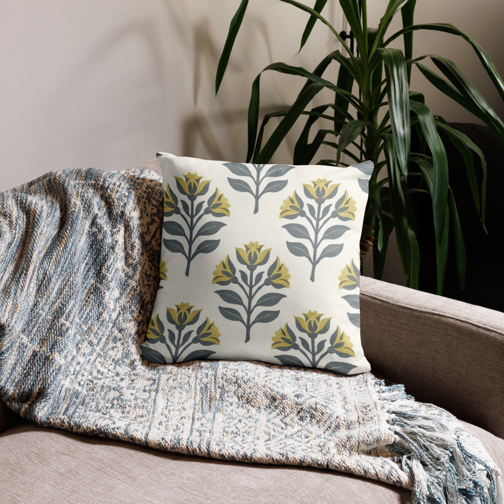 Botanical Block Print Pillow