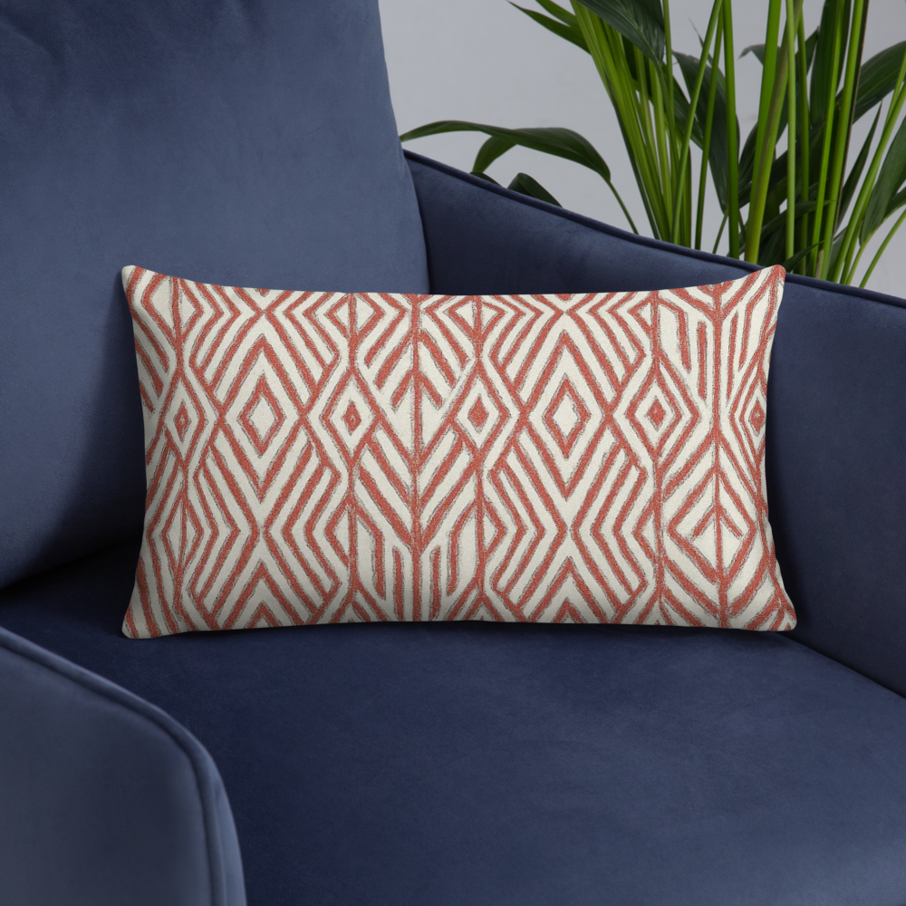 Boho Geometric Embroidered Pillow