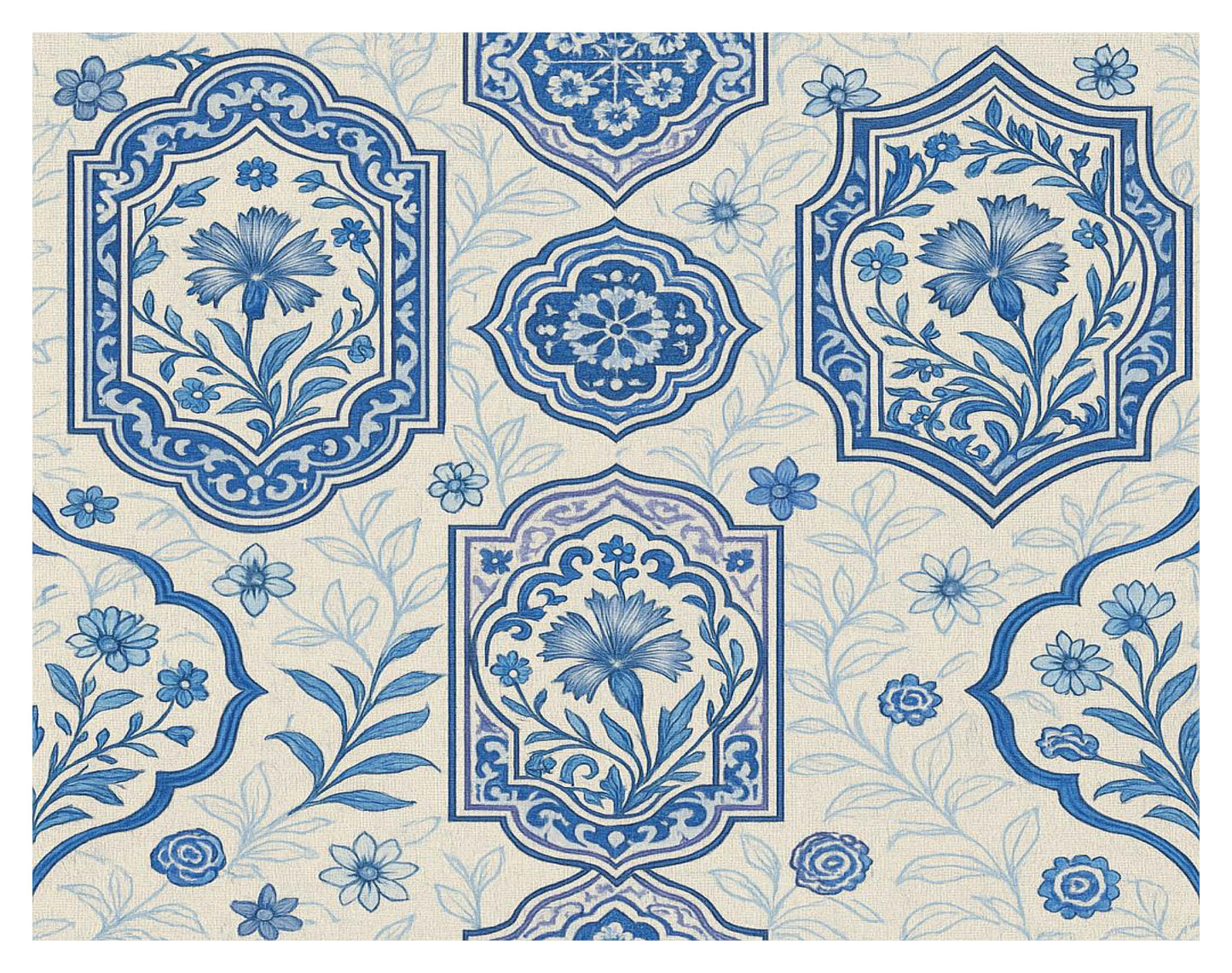 Blue Floral Placemats, Elegant Dining Table Decor, Kitchen Table Mats, Boho Home Decor, Table Settings, Perfect for Parties