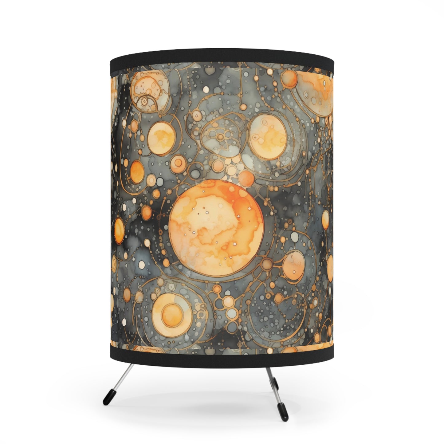Cosmic Tripod Lamp, Artistic Lighting, Unique Home Decor, Planetary Shade, Modern Night Light