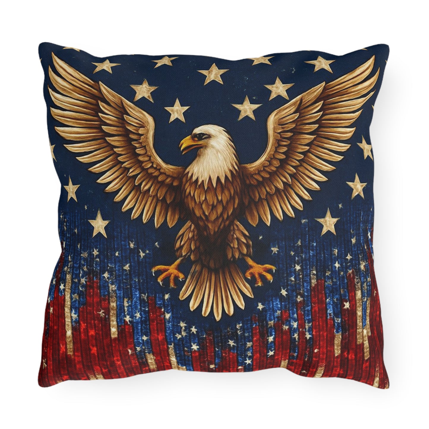 Patriotic Outdoor Pillows, USA Decor, Eagle Design, Summer BBQ, Independence Day, Garden Accessories, Indoor/Outdoor Cushion,4th of July