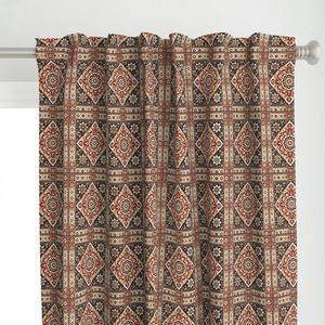 Persian Mosaic Medallion - Red Black Cream Pattern