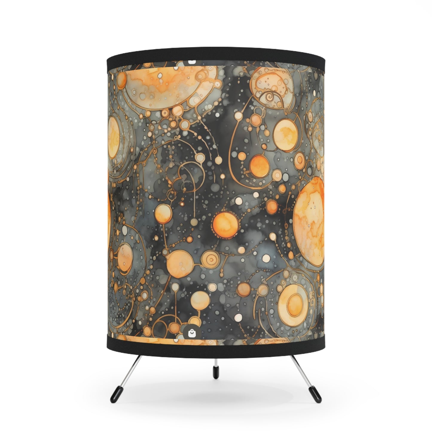 Cosmic Tripod Lamp, Artistic Lighting, Unique Home Decor, Planetary Shade, Modern Night Light