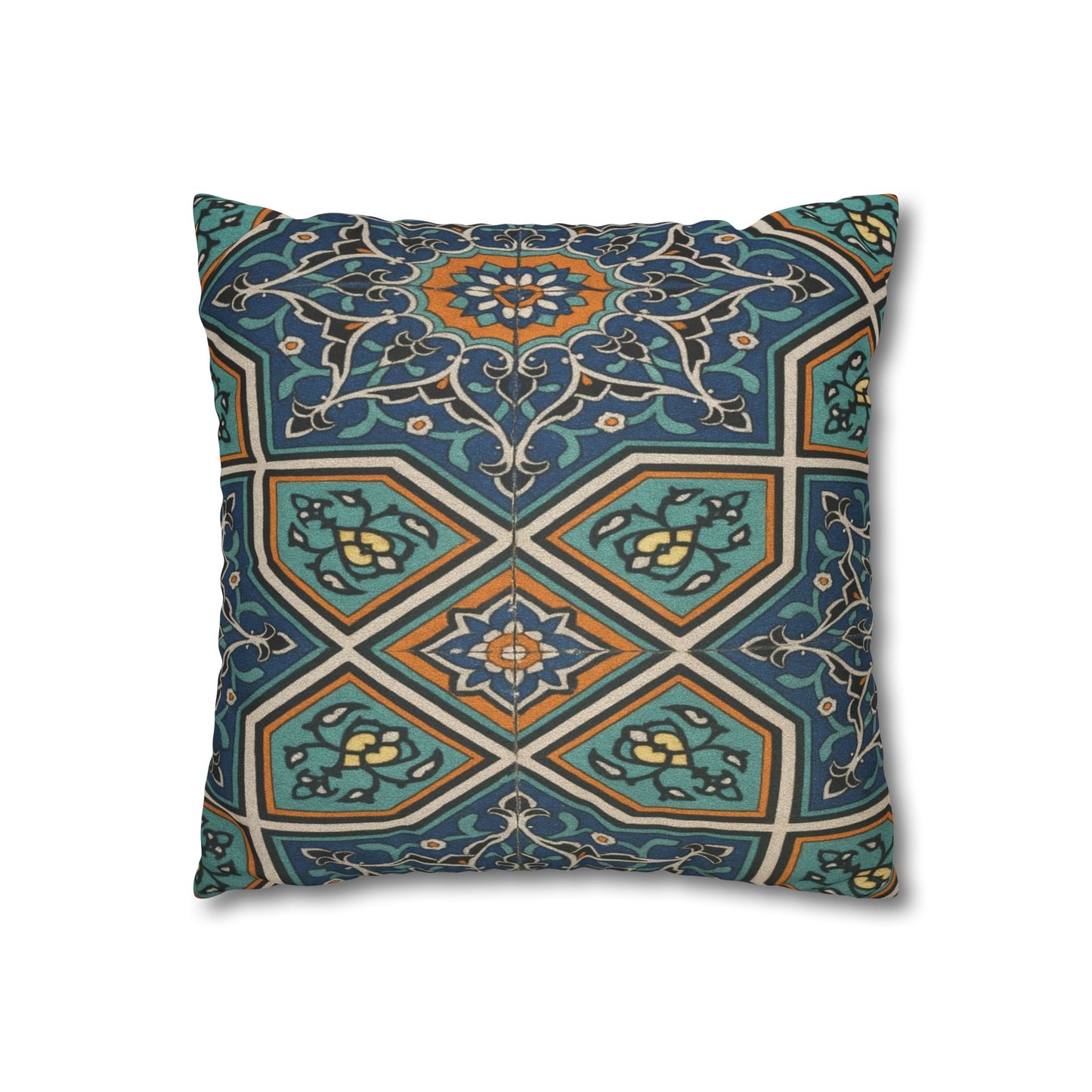 Bohemian Faux Suede Pillow - Decorative Cushion for Home Décor, Cozy Vibes, Unique Gift for Housewarming, Living Room Decor, Boho Style