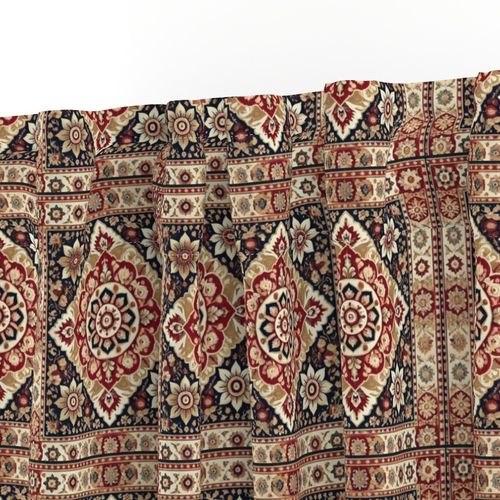 Persian Mosaic Medallion - Red Black Cream Pattern
