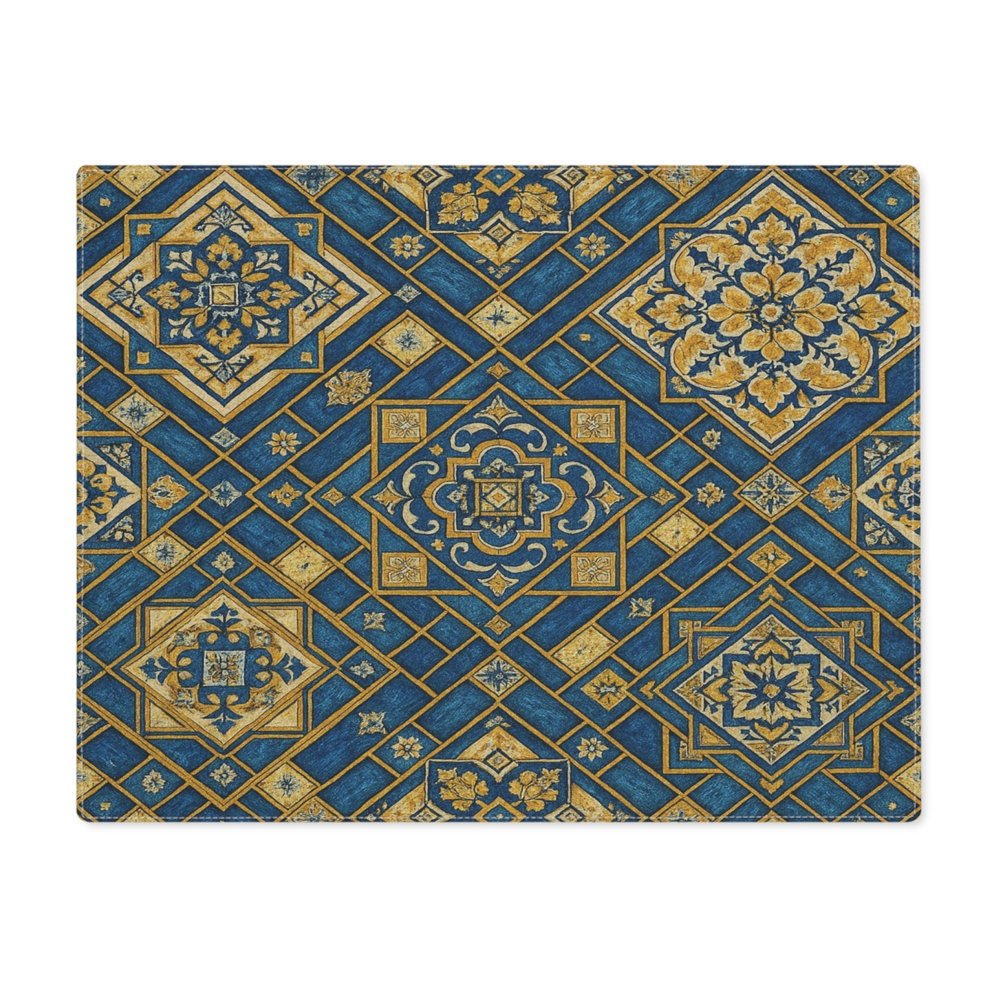 Elegant Blue & Gold Placemat | Modern Table Decor, Dining Accessories, Kitchen Decor, Gift for Hostess, Housewarming, Wedding Table Setting