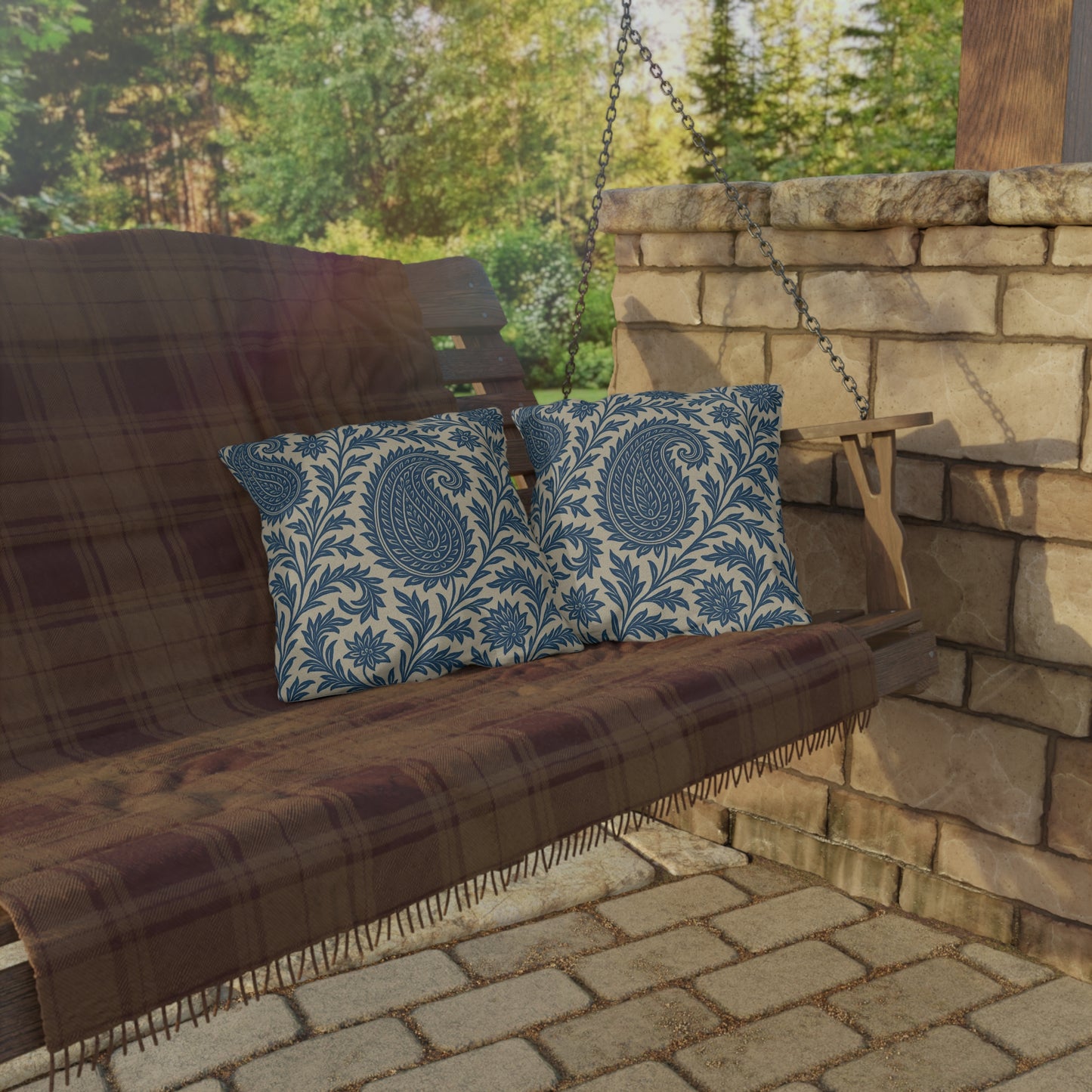 Outdoor Pillows in Elegant Paisley Design, Boho Chic Decor, Garden Accent, Patio Cushion, Outdoor Living, Home Decoration