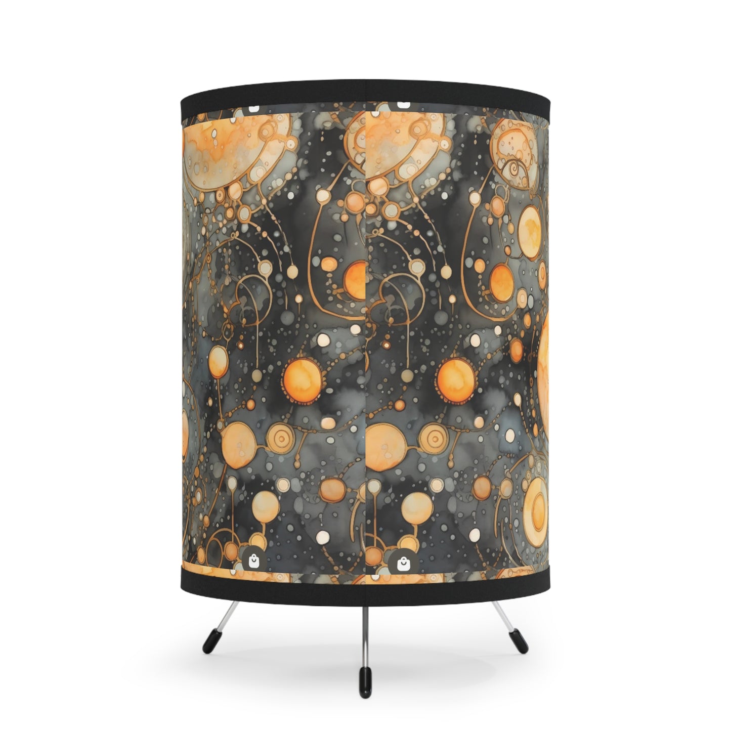 Cosmic Tripod Lamp, Artistic Lighting, Unique Home Decor, Planetary Shade, Modern Night Light