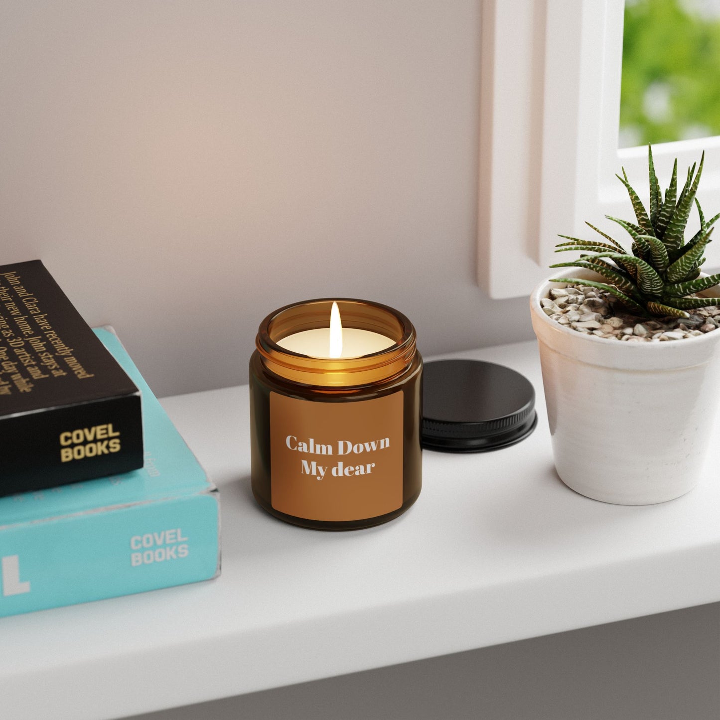 Calm Down Scented Soy Candle - Relaxation Gift, Aroma Therapy, Cozy Home Decor, Self-Care Essential, Mindfulness