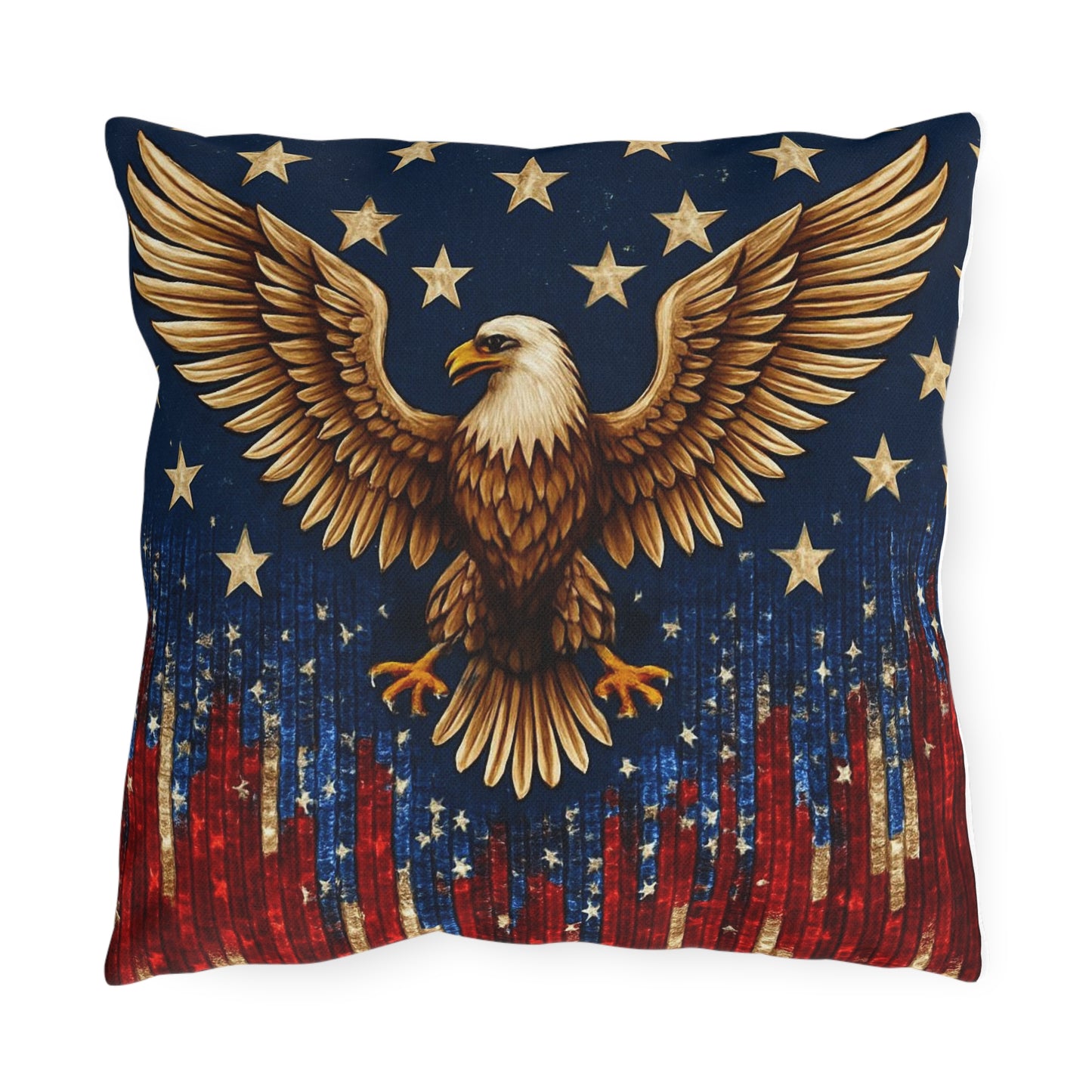 Patriotic Outdoor Pillows, USA Decor, Eagle Design, Summer BBQ, Independence Day, Garden Accessories, Indoor/Outdoor Cushion,4th of July
