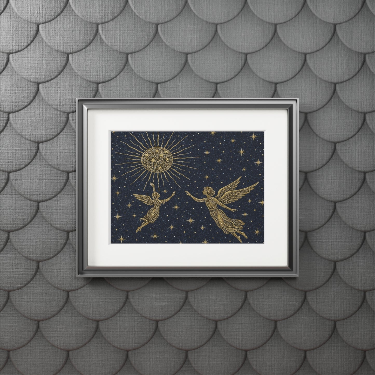 Celestial Art Print, Wall Decor, Angel Artwork, Home Decor, Night Sky, Gift for Astrology Lovers, Decorative Frame