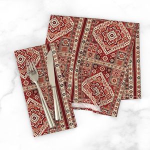 Red & Cream Persian Rug Pattern
