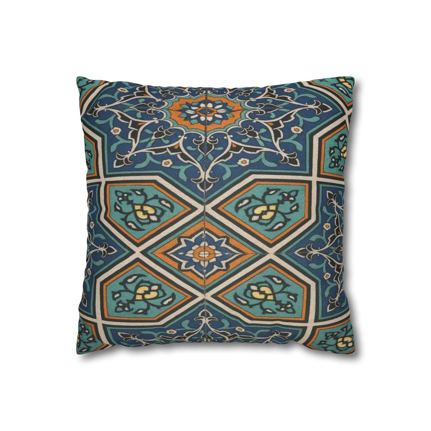 Bohemian Faux Suede Pillow - Decorative Cushion for Home Décor, Cozy Vibes, Unique Gift for Housewarming, Living Room Decor, Boho Style