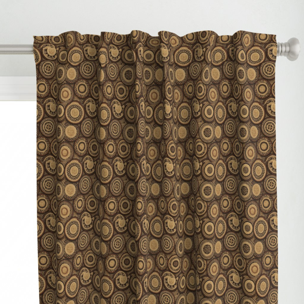 Curtain in Woven Heritage Tribal Basket Texture Pattern