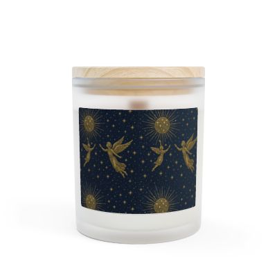 Celestial Frosted Glass Candle, 11oz | Decorative Candle, Home Decor, Relaxation Gift, Unique Candle, Cozy Ambiance