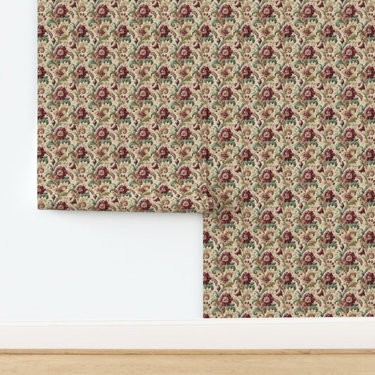 Elegant Vintage Floral Tapestry – Classic Baroque-Inspired Fabric