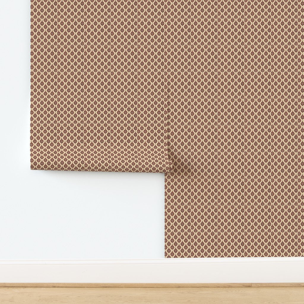 Clay Harmony Trellis Wallpaper – Earthy Geometric Pattern for Classic & Boho Decor