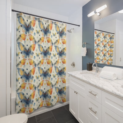 Butterfly Garden Shower Curtain – Vibrant Nature-Inspired Bathroom Decor, Spring & Boho Style