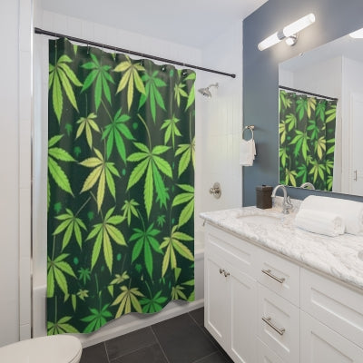 Cannabis Leaf Shower Curtain – Bold Boho Bathroom Decor, Fun & Edgy Style