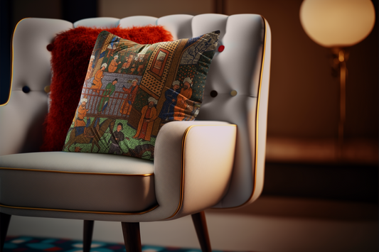 Vibrant Outdoor Pillows with Artistic Historical Designs, Bohemian Decor, Garden Cushions, Patio Accessories, Unique Gifts