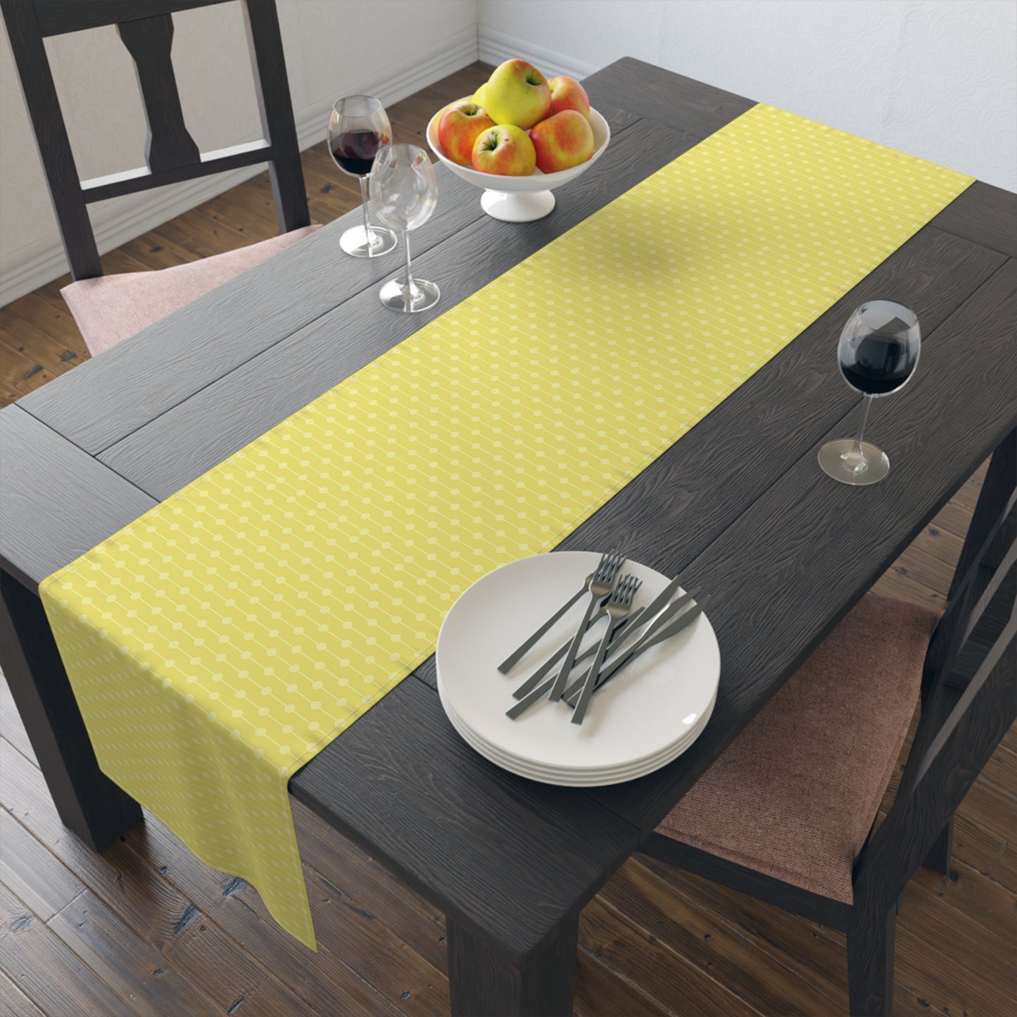 Sunny Polka Dot Table Runner | Bright Cotton Decor for Summer Gatherings, Kitchen Table, Party Table Settings, Home Decor
