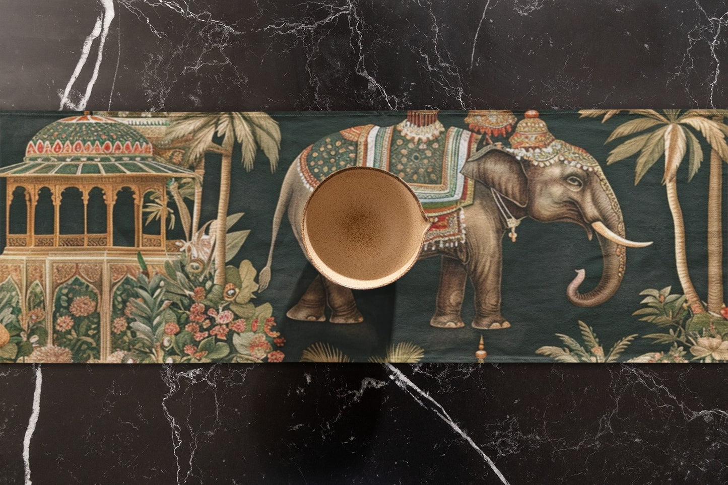 Elephant-Themed Table Runner, Exotic Home Decor for Dining, Boho, Festive Table Setting, Gift for Family and Friends