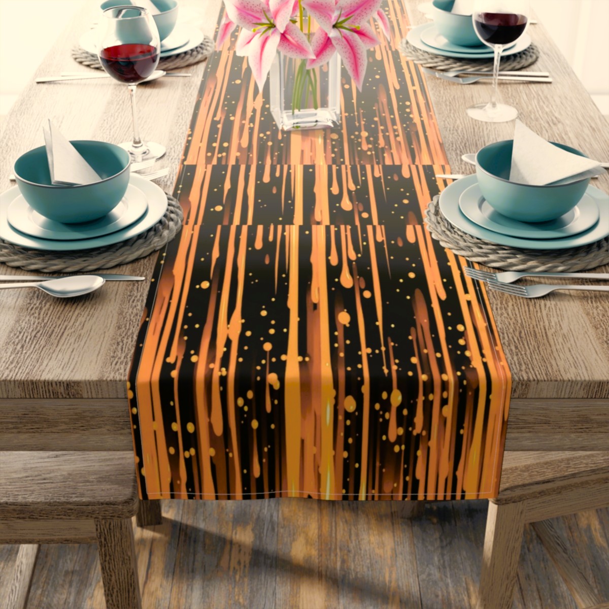 Elegant Table Runner for Modern Decor, Cotton Table Runner, Boho Dining Decor, Holiday Table Setting, Wedding Centerpiece