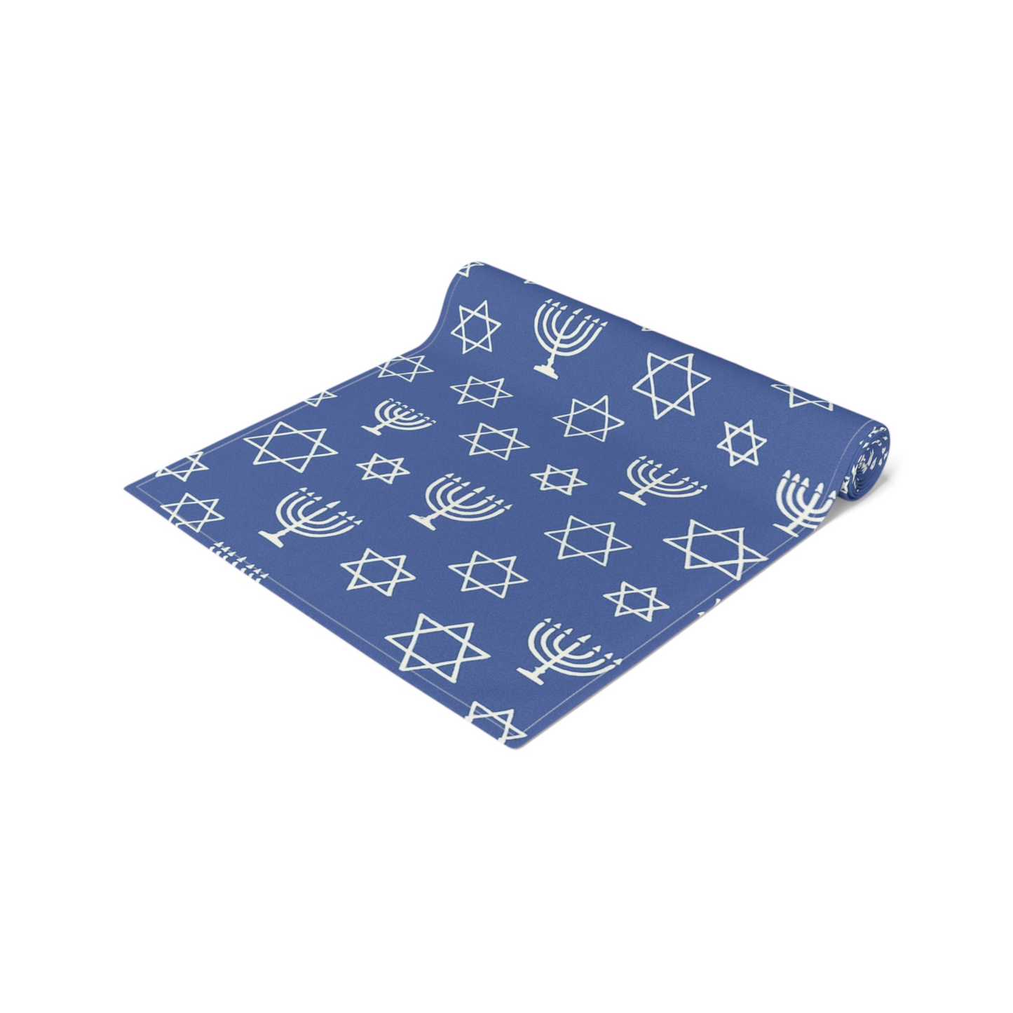 Elegant Hanukkah Table Runner - Cotton & Poly with Star of David Design, Holiday Home Decor, Jewish Celebration, Casual Dining