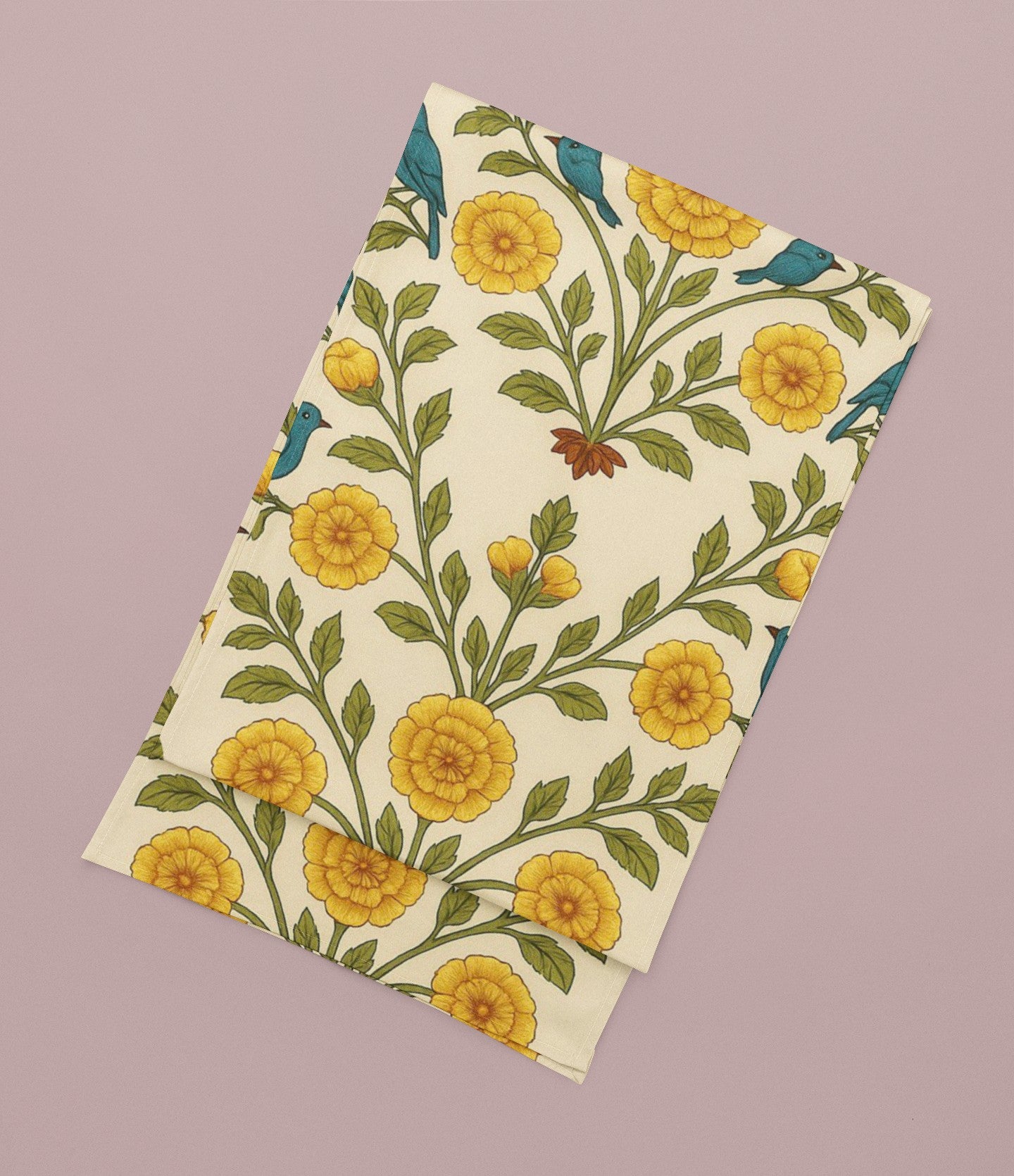 Floral Table Runner with Birds Design for Dining Decor, Boho Table Runner, Spring Table Decor, Farmhouse Decoration, Perfect for Holidays
