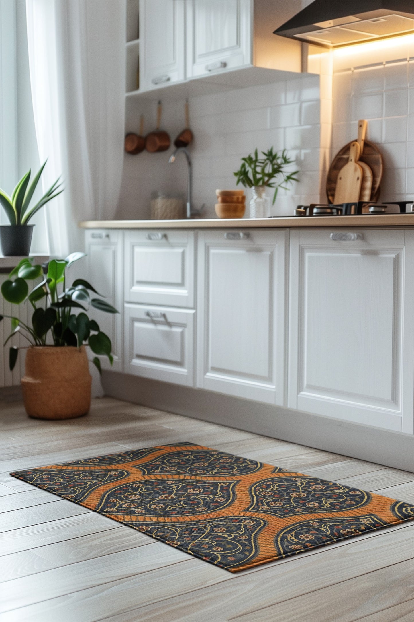 Elegant Bohemian Floor Mat, Non-Slip Mat, Entryway Rug, Indoor/Outdoor Decor, Home and Kitchen Accessory