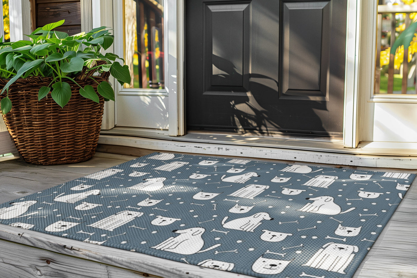 Dog-Themed Area Rug, Pet Decor, Dog Lover Gift, Cute Animal Carpet, Paw Print Home Accent, Cozy Dog Room Decor
