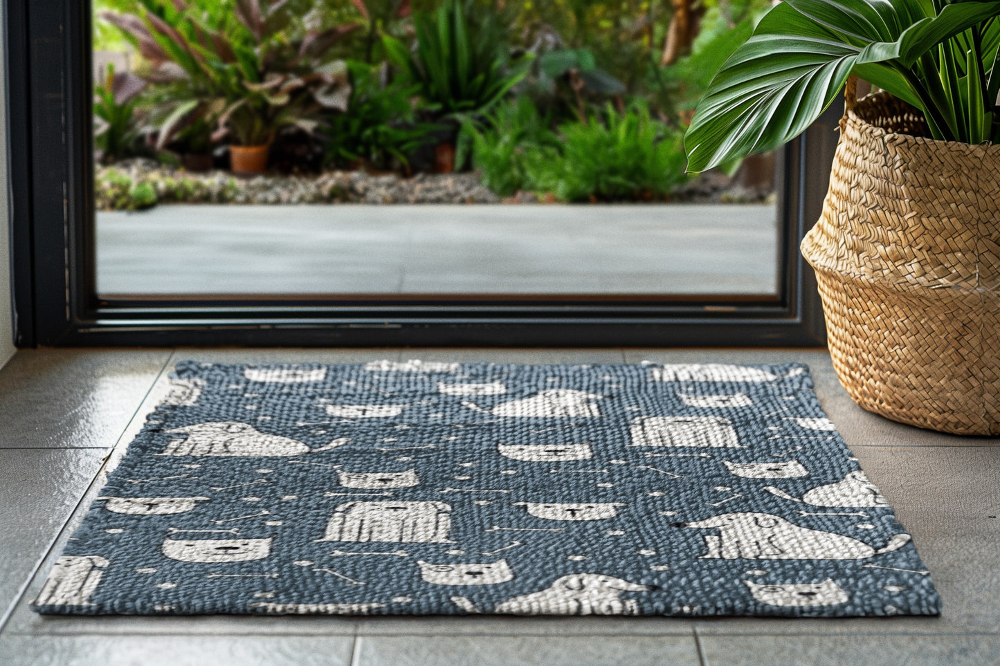 Dog-Themed Area Rug, Pet Decor, Dog Lover Gift, Cute Animal Carpet, Paw Print Home Accent, Cozy Dog Room Decor
