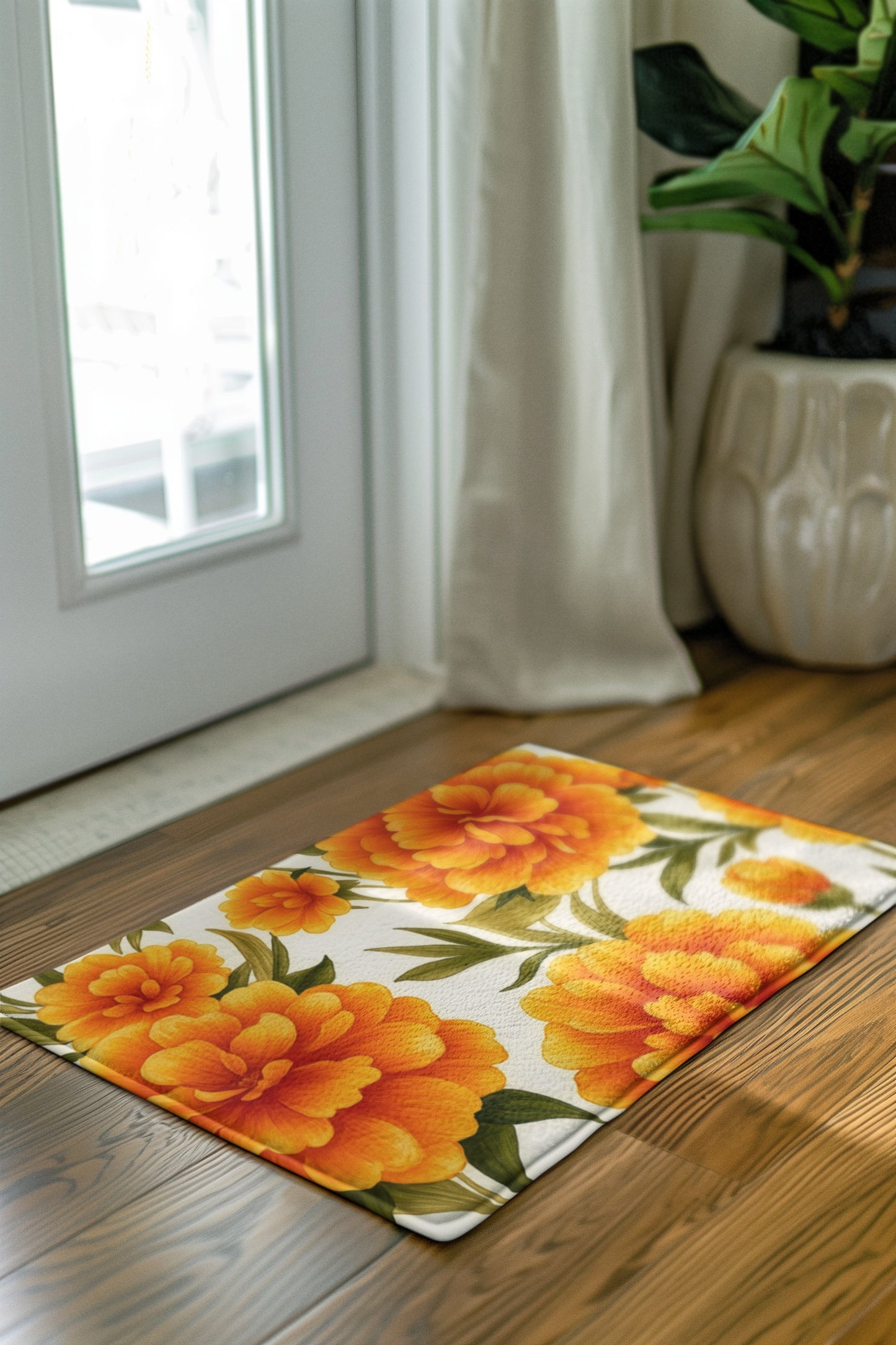Floral Outdoor Rug - Summer Patio Decor, Garden Rug, Area Mat for Porch, Beach Blanket, Picnic Blanket