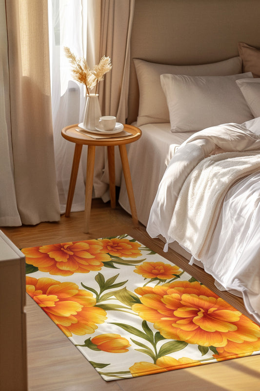 Floral Outdoor Rug - Summer Patio Decor, Garden Rug, Area Mat for Porch, Beach Blanket, Picnic Blanket
