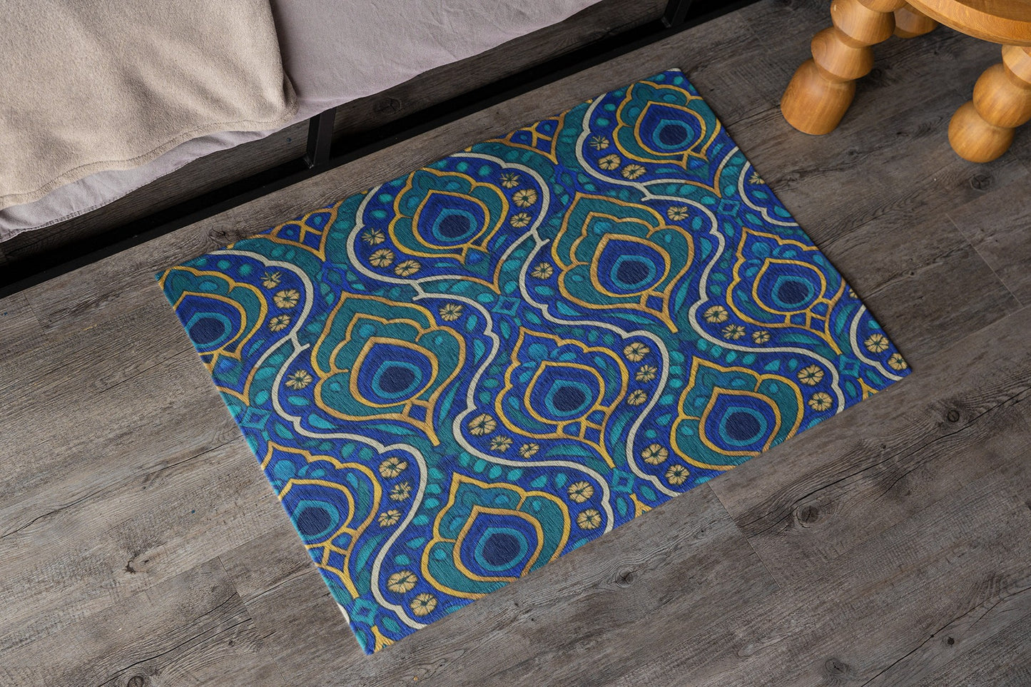 Bohemian Floral Area Rug, Vibrant Home Decor, Perfect for Living Room, Bedroom, Boho Style, Housewarming Gift