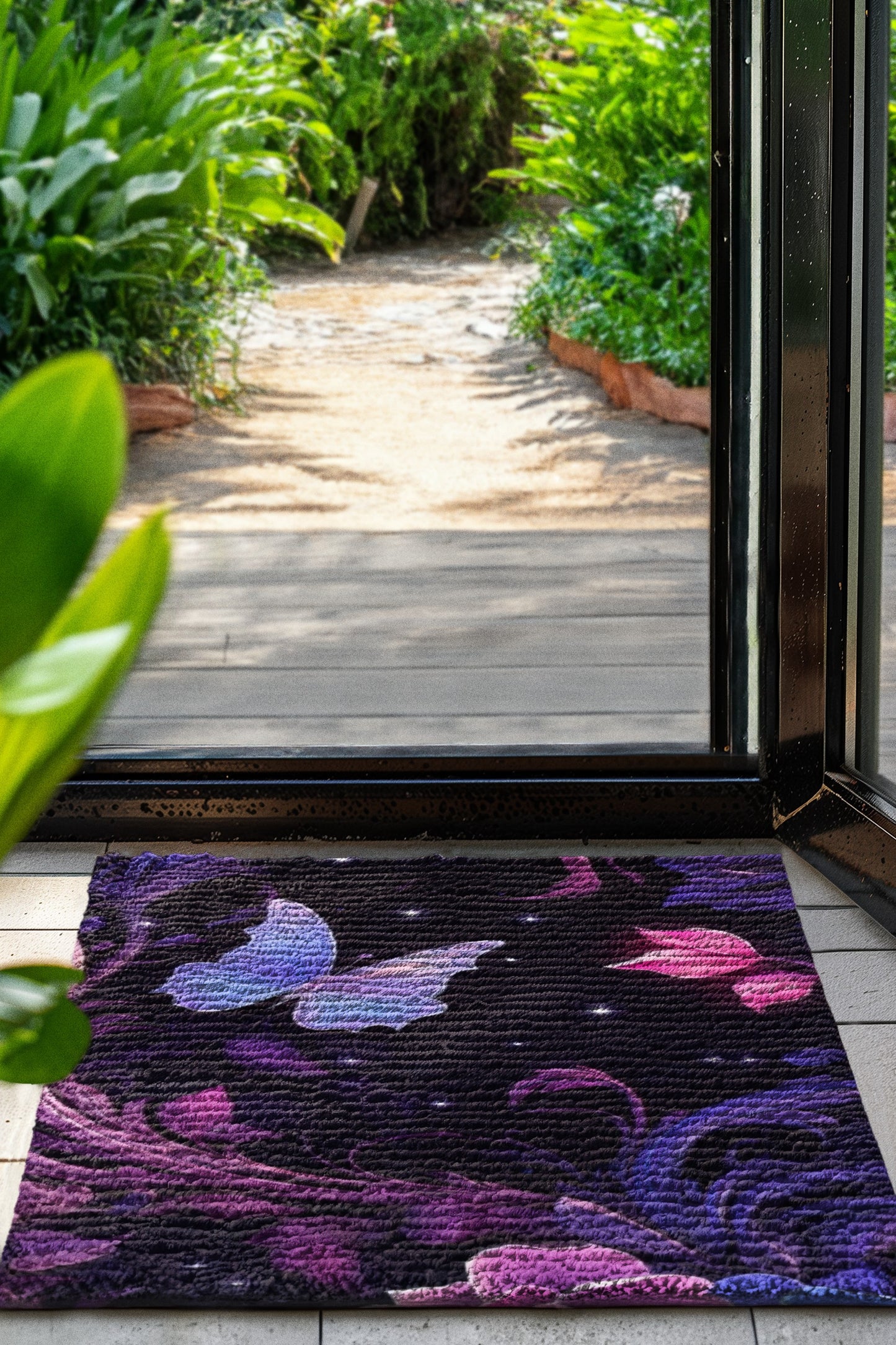 Floral Butterfly Area Rug, Elegant Home Decor, Living Room Accent, Gifts for Her, Bohemian Style, Spring Decor