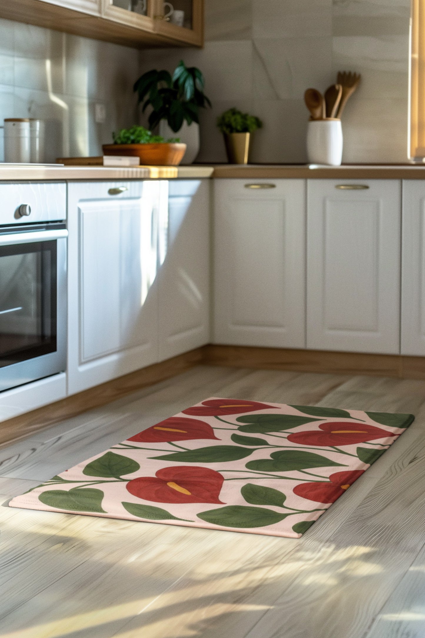 Vibrant Floral Area Rug - Bohemian Home Decor, Indoor/Outdoor Mat, Living Room Accent, Housewarming Gift, Wedding Decor