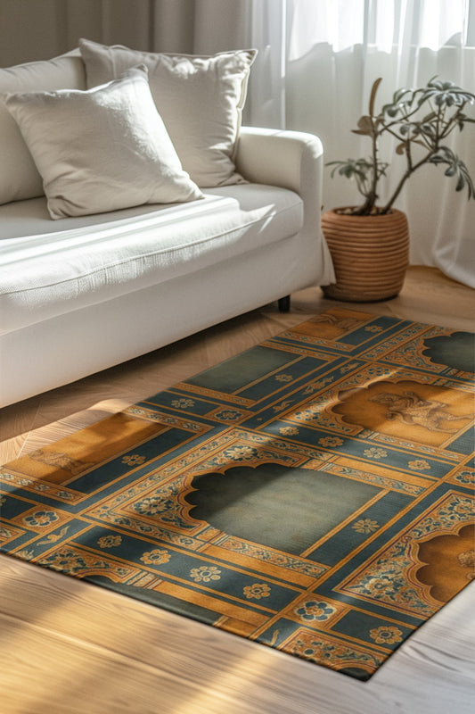 Bohemian Decorative Rug, Vintage-Inspired Home Accent, Living Room Decor, Ideal for Cozy Spaces, Unique Gift for Housewarming