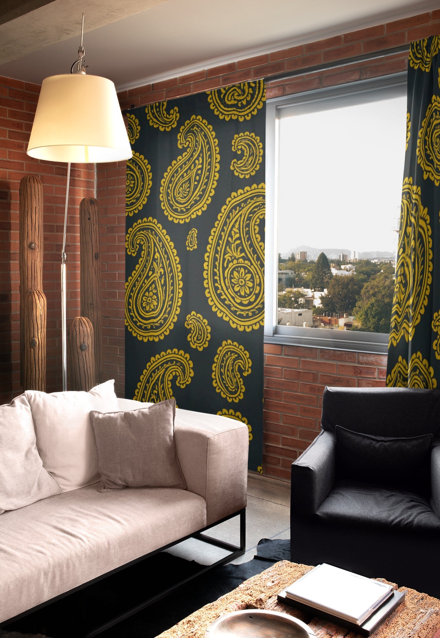 Elegant Paisley Window Curtain Panel, Bohemian Home Decor, Living Room Drapes, Bedroom Window Treatment, Modern Curtains